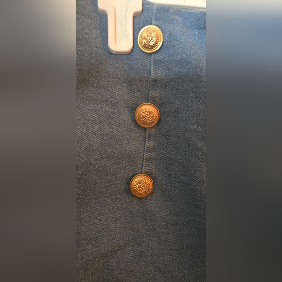 Entro High Waist Denim Sailor Shorts Button Front New Size Medium - Picture 2 of 5